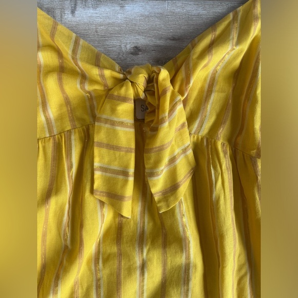 Saylor Eloisa bow front maxi dress yellow size L - Picture 8 of 8